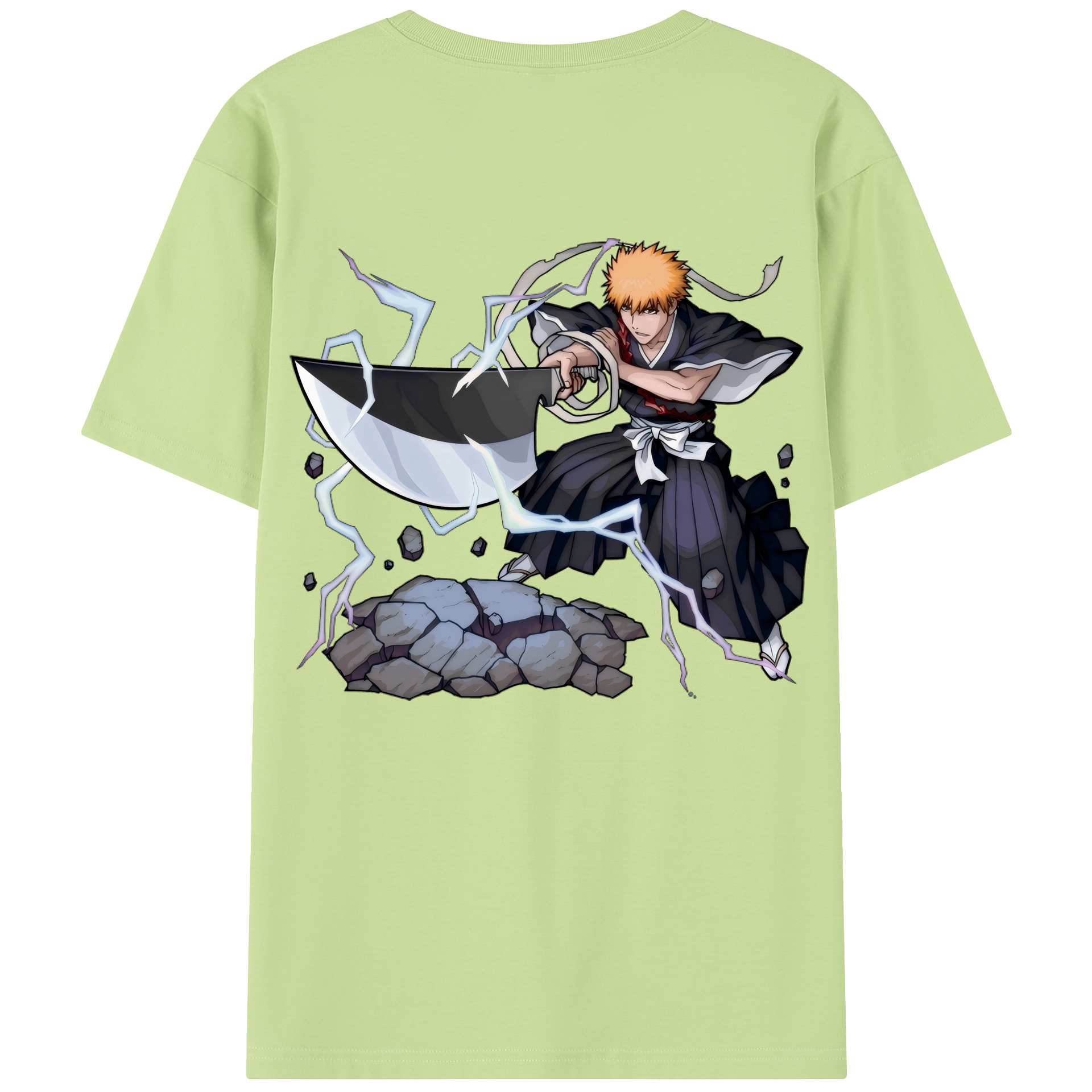 （画像用） ブリーチ 黒崎一護（くろさき いちご）BLEACH Kurosaki Ichigo 綿100％半袖Tシャツ（背面プリント）